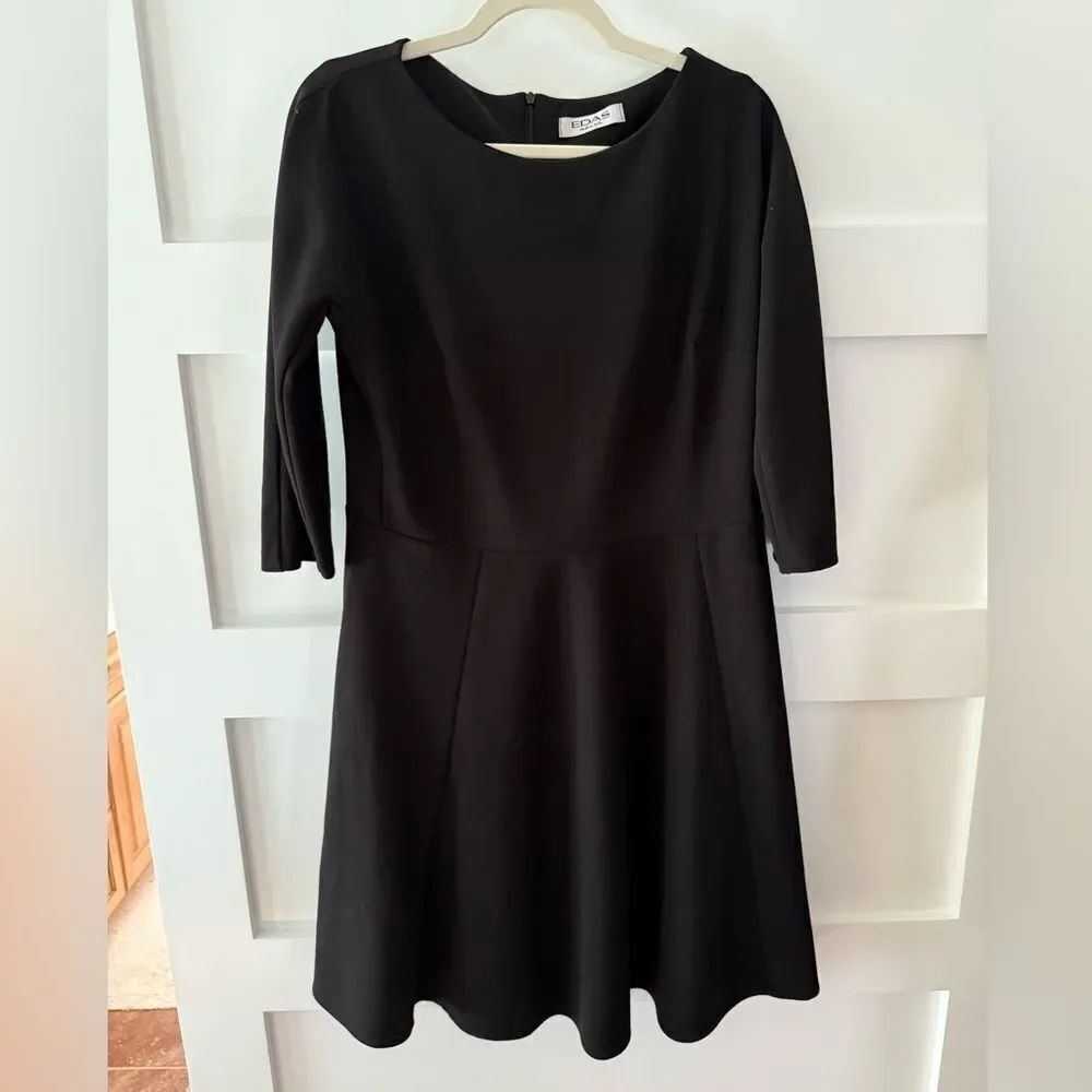 EDAS Made in Italy Black Dress 3/4 sleeves